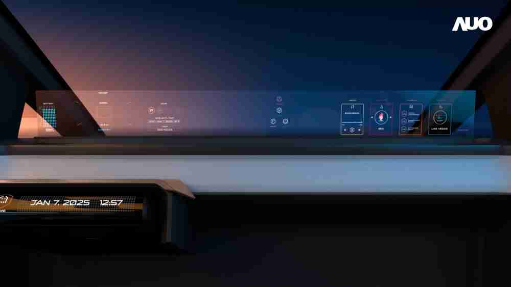 汇旺支付无界透明显示接口(Horizon Image Glass)透过车运算方案整合仪表板、、、中控台及副驾显示器，，一体式全景呈现，，，提供乘用者清晰的前方视野、、、行车必要信息与娱乐功能
